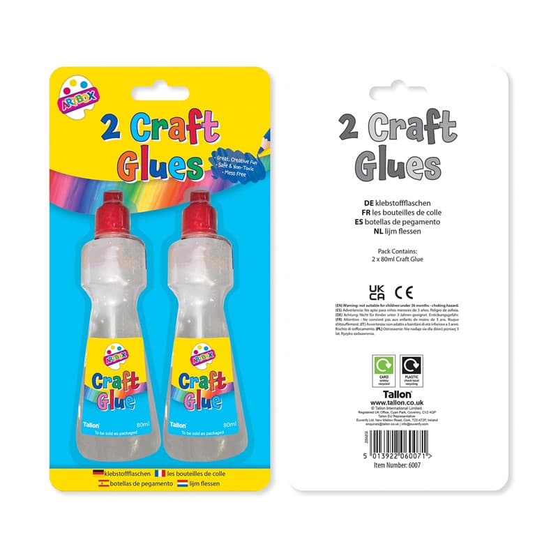 2 x 80ml Craft Glue Applicator Bottles