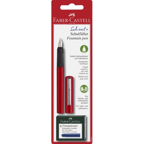 SCHOOL SET FOUNTAIN PEN SET RED