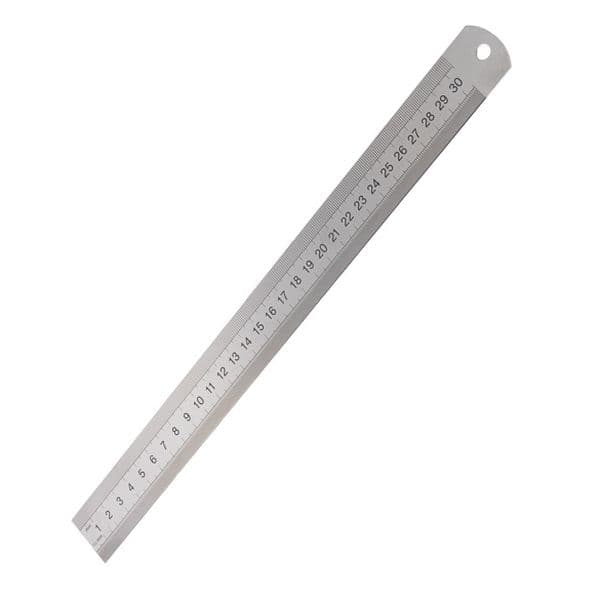 STEEL RULER CMS & INCHES 30cm