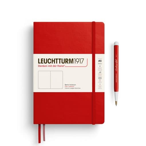 Notebook Medium (A5), Hardcover, 251 numbered pages, Cherry, plain