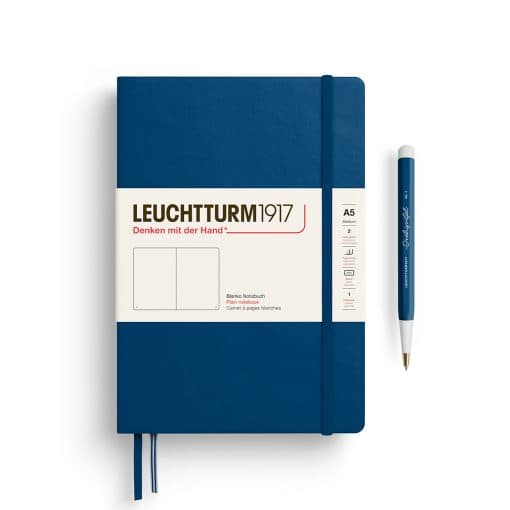Notebook Medium (A5), Hardcover, 251 numbered pages, Indigo, plain