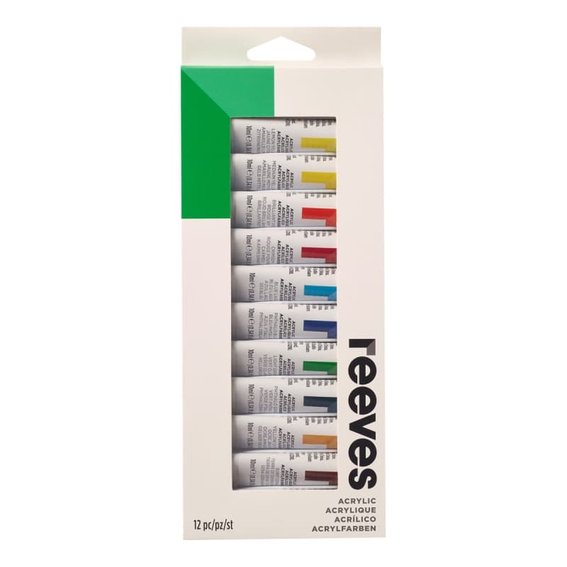 Reeves 12 Fine Acrylic Paint Set