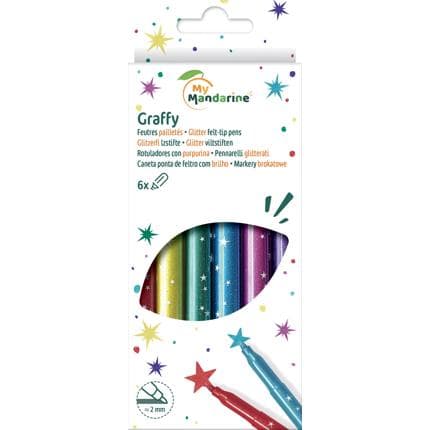 Set of 6 Glitter Pens - Multicolour