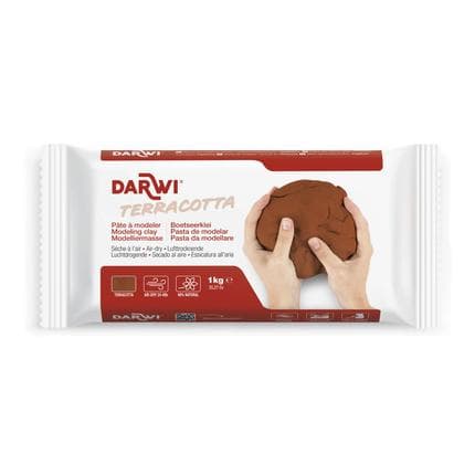 Darwi Terracotta Self Hardening Modelling Clay 1kg - Terracotta
