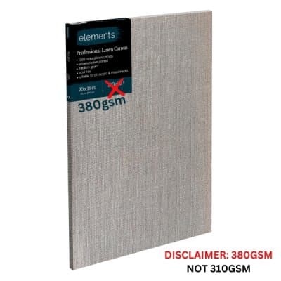 Elements Professional Stretched Standard Linen Canvas Clear Gesso 20x16