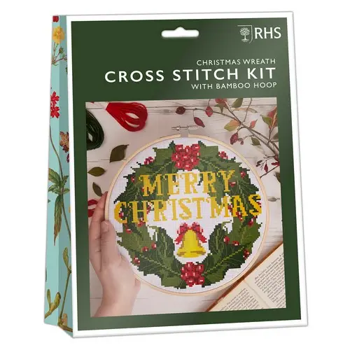 RHS CROSS STITCH KIT- Christmas Wreath