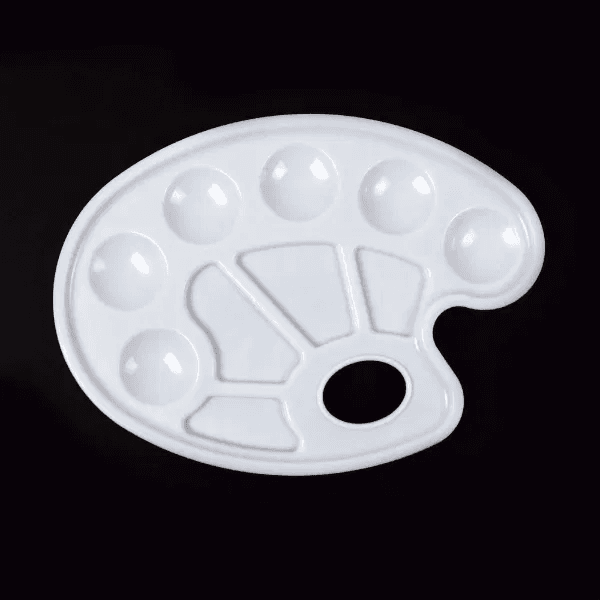 Kidney Shaped 6 Well Plastic Palette