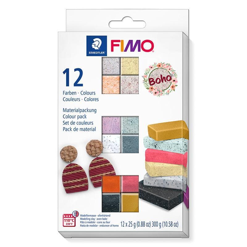 FIMO Soft Fashion Colours - Box 12 Half Blocks, 25g