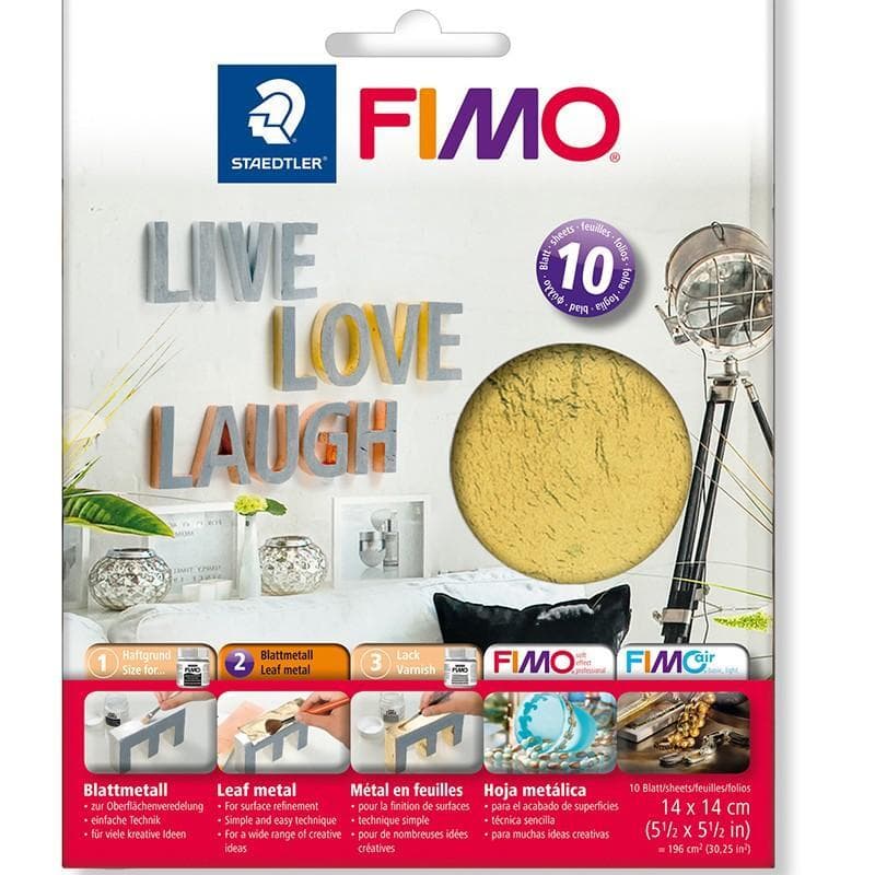 FIMO Leaf Metal - Pack of 10 Gold