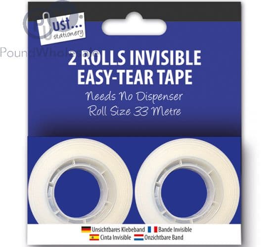Just Stationery 2 Rolls Invisible Tape