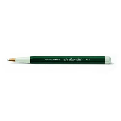 Drehgriffel No.1, Gel Twist Pen, Black Ink (0.5mm), Aluminium Barrel in Forest Green